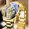 Men Watch Skeleton Automatic Quartz Watch Gold Skeleton Vintage Mens Watches - Image 2